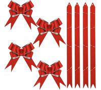 Mienocol 40pcs Pull Bows,Red Gift Bow Ribbon,Ribbon Pull Bows for Gift Wrapping Baskets, Wedding Gift Christmas Trees, Wedding, Birthday Hampers Decoration Florist