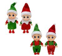 Mienocol 4pcs Baby Elf Doll for Boys&Girls,Christmas Elf Baby Little Christmas Elves Christmas Tradition Mini Elf Baby Doll Christmas Accessory Tiny Elf Dolls for Xmas Gift Stocking Stuffers