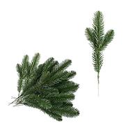 Mienocol Artificial Pine Branches with 10 Pcs Green Leaves and Needles, Plastic Pine Leaves for Home, Garden and Christmas Decoration DIY Craft Wreath