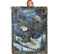 MIEPOS Blue Eagle Throw Blanket,60x80in,Soft,Lightweight Flannel,Majestic Bird Southwestern Blankets - Gifts for Adult & Wildlife Lovers,for Couch Office Travel,Home Living Room Decor