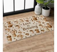 MIEPOS Coffee Love Door Mat,Brewing Cup Pattern Doormat,29.5x17in Non-Slip Rubber Backing Floor Mat,Entry Rug,for Living Room,Office,RV,Kitchen,Entryway Doorways Mats Decor,Doormats Gifts