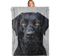 MIEPOS Cool Black Lab Throw Blanket,40x50in,Soft,Lightweight Flannel,Labrador Dog Portrait Blankets - Gifts for Women Men,Pet Lover,for Couch Office Travel,Home Living Room Decor