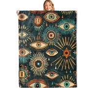 MIEPOS Mystic Evil Eye Throw Blanket - 40x50in,Ultra Soft, Cozy Lightweight Flannel,Cool Spiritual Boho Blankets - Gifts for Women & Mystical Lovers,for Couch Home Living Room Decor