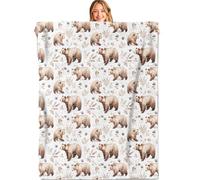 MIEPOS Rustic Bear Throw Blanket,60x80in,Soft,Lightweight Flannel,Woodland Forest Blankets - Gifts for Kids Boys Girls,for Couch Office Travel,Home Living Room Modern Cabin Decor