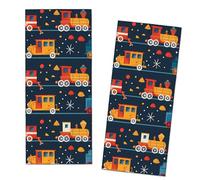 MIEPOS Train 2 Piece Hand Towels,Vintage Locomotive Pattern on Navy Towel Set,14.5x28in Absorbent Dish Handtowels,Soft,Polyester,Functional Decorative Handtowel for Bathroom,Home Use,Bath,Gifts