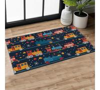 MIEPOS Vintage Train Indoor Door Mat,Railroad Retro Dark Blue Doormat, 29.5x17in Non-Slip Rubber Backing Floor Mat,Entry Rug,for Living Room,Office,Kitchen,Entryway Doorways Mats Decor,Doormats Gifts