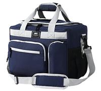 MIER 30L Extra Large Soft Cooler Bag with Bottle Opener for Camping Beach BBQ Grocery Golf Leakproof Picnic Lunch Bag, Collapsible, Top Flip Lid, 45Can (Dark Blue)