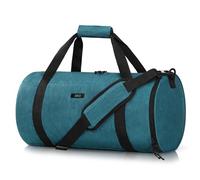 MIER Gym Bag Round Duffle Bag with Shoe Compartment & Wet Pocket, Lightweight Carry on Duffel for Men Women Workout Fitness Travel Sports, 24L, dark green, 24L US