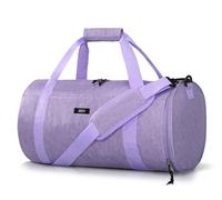 MIER Gym Bag Round Duffle Bag with Shoe Compartment & Wet Pocket, Lightweight Carry on Duffel for Men Women Workout Fitness Travel Sports, 24L, purple, 24L US, Athletic and Modern