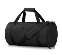 MIER Gym Bag Round Duffle Bag with Shoe Compartment & Wet Pocket, Lightweight Carry on Duffel for Men Women Workout Fitness Travel Sports, 24L, black, 24L US, Casual