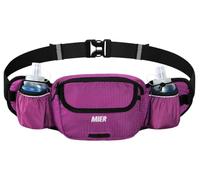 MIER Hydration Waist Pack with Soft Flasks (2x300ml) for Women Men, Purple, L