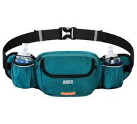 MIER Hydration Waist Pack with Soft Flasks (2x300ml) for Women Men, Teal, L