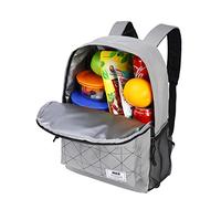 MIER Insulated Backpack Cooler Small Lunch Bookbag for Women Men, Grey
