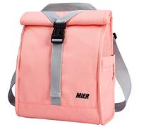 MIER Insulated Lunch Bag Roll-Top Lunchbox for Adult Women & Men, Pink