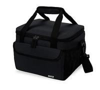 MIER Large Lunch Bag for Men Adult Insulated Lunch Box Cool Bags with Shoulder Strap Leakproof Lunch Cooler with Multiple Pockets for Work, Picnic, Travel, Camping (Black, 13L)