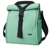 MIER Lunch Bag Rolltop Cool Bag Insulated Cooler Bag Women Men Lunch Tote Bag with Shoulder Strap for Work Travel Picnic 9L,Green