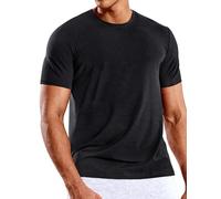MIER Men's Quick Dry Running T Shirts Moisture Wicking Workout Gym Tee Short Sleeve Crew Neck Athletic Tops, Black, M