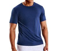 MIER Mens Running Short Sleeve T Shirts Gym Dry Fit Soft Shirts Moisture Wicking Crewneck Workout Casual Tops, Navy, M