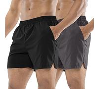 MIER Men's Workout Running Shorts Quick Dry Active 5 Inches Shorts with Pockets, Lightweight, Breathable