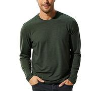 MIER T Shirt Men Long Sleeve Dry Fit X-Sofort Gym Shirts Workout Athletic Tops Super Soft Tee Breathable, Army Green, XL
