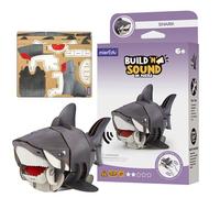 MierEdu 3D Puzzle Shark - Build & Sound Animal Toy - Ages 6+ | Encourages STEM problem solving & hand-eye coordination; pre-cut pieces need no glue; FSC certified eco-friendly gift