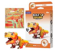 MierEdu 3D Puzzle Tyrannosaurus Rex - Build & Sound Animal Toy - Ages 6+ | Encourages STEM problem solving & hand-eye coordination; pre-cut pieces need no glue; FSC certified eco-friendly gift
