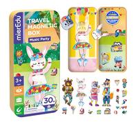 mierEdu Magnetic Music Animals Dressing Game - Promotes Imagination & Concentration - Ideal Travel Game with 2 Scenes & 37 Magnets - Ages 3+