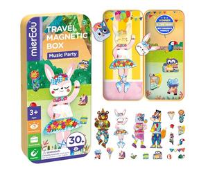 mierEdu Magnetic Music Animals Dressing Game - Promotes Imagination & Concentration - Ideal Travel Game with 2 Scenes & 37 Magnets - Ages 3+