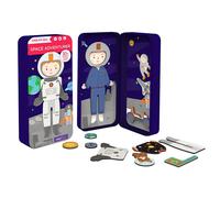 mierEdu Magnetic Puzzle Tin - Astronaut Dress-Up Game - Ages 3+ | 30+ pieces for career-themed play; compact case for travel; screen-free fun; builds focus, coordination and motor skills