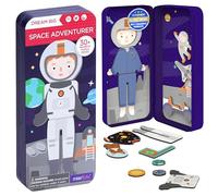 mierEdu Magnetic Puzzle Tin - Astronaut Dress-Up Game - Ages 3+ | 30+ pieces for career-themed play; compact case for travel; screen-free fun; builds focus, coordination and motor skills