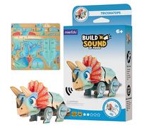mierEdu - Soundwunder 3D Puzzle Triceratops - Interactive 3D Puzzle with Sound Module - Educational Toy for Children from 6 Years, Easy to Assemble