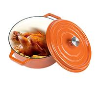 Miereirl 6.5 Quart Enameled Dutch Oven Pot with Lid, Cast Iron Dutch Oven with Dual Handles for Bread Baking, Cooking, Non-stick Enamel Coated Cookware (Orange)