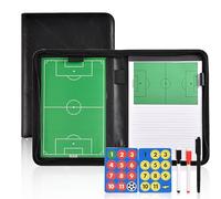 Miershanwell Magnetic Football Tactics Board, Portable Football Coaching Board Futsal Dry Erase Whiteboard Soccer Coach Marker Board Clipboard Folder Sport Equipment with Chess Piece Pen Eraser