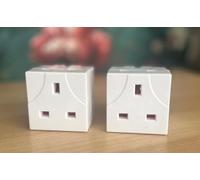 MIFAH 2 Way Mains Adapter, UK 13AMP Plug, Neon Block Socket Splitter, Surged Multi Plugs Extension Sockets Adapter, UK 3 Pin Socket, Pack of 2 (White Pack oF 2)