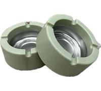 MIFAH Colour Full Plastic Ashtray Pack OF 2,Pastel Colours Won't Break Steel base In 4 Colour Round Shape Ashtray for Home Office Restaurant (Pack OF 2) (Green)