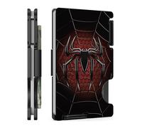 MIFANYO Gifts for Teenage Boys, Spider Wallet for Teen, Cool Teenager Youth Gifts Birthday Christmas, Minimalist Card Holder with Cash Strap, Slim Front Pocket Metal Wallet