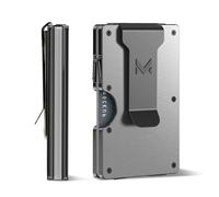 MIFANYO Slim Aluminium Metal Card Holder Wallet, Brushed Silver, Minimalist, RFID Protection, Men's Travel Accessory- Travelers Card Sleeves