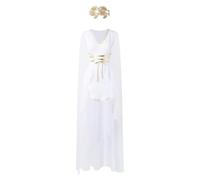 Mifeiwukawa Dress Women's Costume Goddess The Ancient Roman Costume Bodysuit Greek Carnival Halloween Carnival Party Cosplay Outfit Queen Clothing Party Dress (A1 White, S)