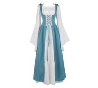 Mifeiwukawa Renaissance Costume Women Medieval Dresses Irish Over Plue Size Deluxe Victorian Retro Cosplay (Lake Water Blue, S)