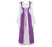 Mifeiwukawa Renaissance Costume Women Medieval Dresses Irish Over Plue Size Deluxe Victorian Retro Cosplay (Purple, XXL)