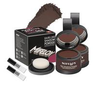 Mifeloy 2 Pack Root Touch Up Shadow Powder, Gray Hair Cover Up, Women Color Root Coverage Powder for Thinning Grey Hairline, Men Instantly Concealer Hair Loss Beard Line Eyebrow, Red Brown