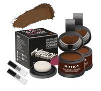Mifeloy 2 Set Root Cover Up Powder, Dark Brown, Touch Up Hair Color for Grey, Roots Coverage Powder for Thinning Grays Hairline, Eyebrow, Instantly Conceals Hair Loss