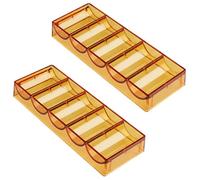 MIFENDUCT 2 Pack Acrylic Poker Chip Tray Racks Casino Chip Holder Desktop Display Case for Blackjack, Texas Hold'em, Parties, Family Game Night - Each Holds 100 Chips (Brown)
