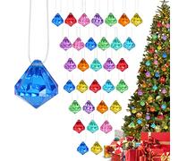 mifengda 60PCS Acrylic Crystal Ball Christmas Ornaments - Glam Round Hanging Ornaments with Rope for Christmas Tree Decoration