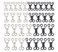 mifengdaer 120 Set Sewing Hooks 3 Sizes Metal Eyes Closure Bra Hooks Clothing Fasteners for Bra and Trousers Skirts Clothing Repair (Silver and Black)