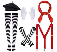 mifengdaer 6Pack Women Mime Artist Costume Outfits