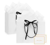 Mifferer Gift Bag for Presents, Medium Birthday Gift Bag, Champagne Paper Bags, Womens Mens Present Bag for Birthday Valentines Celebrations Party Wedding Bridesmaid Christmas New Years Eve