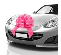 MIFFLIN - Big Car Bow - Matte Pink, 18 Inch - Giant Gift Bow for Birthday, Christmas - Huge Car Décor