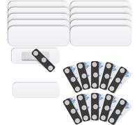 Mifflin Blank Name Tags w/Magnetic Backing - 10 Pack, 25 x 76 mm - ID Badge Holders with 3 Strong Neodymium Magnets - Customisable & Reusable Badges with Round Corners