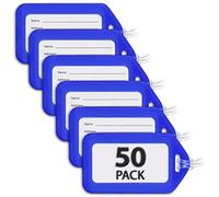 MIFFLIN Luggage Tags (Blue, 50 PK), Bag Tag for Baggage, Suitcase Tags Bulk